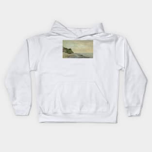 Cliffs on the Sea Coast: Small Beach, Sunrise by Gustave Courbet Kids Hoodie